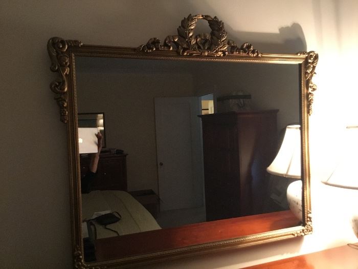 Gorgeous antique gold detailed mirror $200