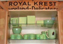jadeite glassware collection - canisters, bowls, custards, etc. - SOLD