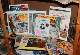 assorted vintage movie posters and more