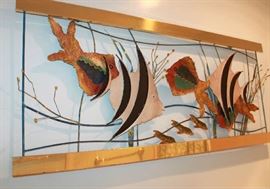 Curtis Jere - Mixed Metal Aquarium Fish Wall Sculpture - SOLD