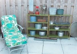 plenty of interesting metal planters already drilled and ready for planting!