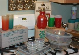 new in box retro glassware - SOLD and fry cookware