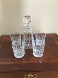 Waterford decanter w/ 4 glasses