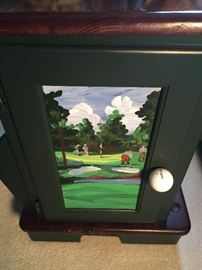 Golf themed table with magazine rack