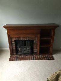Nice electric fireplace with book shelf