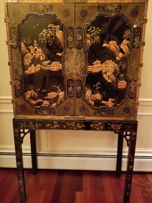 Magnificent Asian Cabinet with carved  ivory