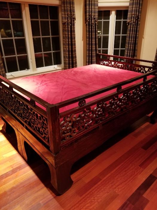 Chinese Opium bed. 19th century  measurements are 59 deep by 83 long x37.5 tall