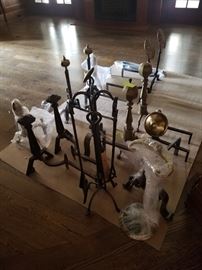 an array of andirons