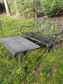 Metal couch with cushions