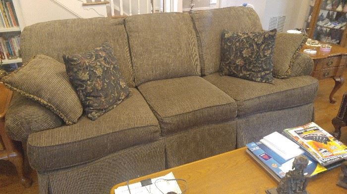 Beautiful high-end sofa looks brand new not even broken in! 
Clayton Marcus sofa located inside the house on the main level