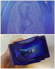 Beautiful Cobalt perfume bottle with lady silhouette