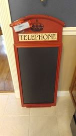 Red telephone chalkboard