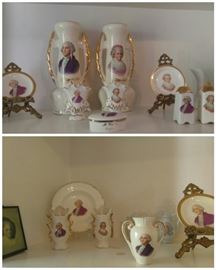 George and Martha Washington porcelain items