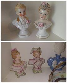 Beautiful ladies bisque porcelain figurines and bust