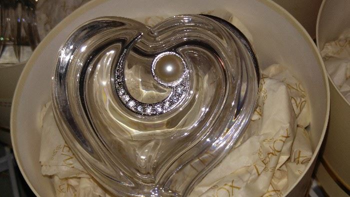 Lenox Crystal Heart trinket boxes in original packaging