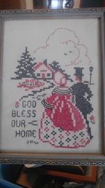 Needlepoint God bless our home
