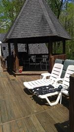 Beautiful sunning deck and double gazebo