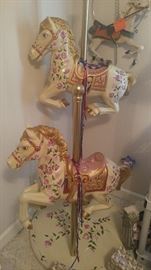 Hand painted carousel horses signed by the artist