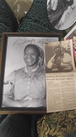 Autographed photo of Butterfly McQueen also known as prissy in Gone With the Wind