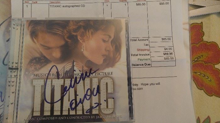 Signed Celine Dion soundtrack to the Titanic