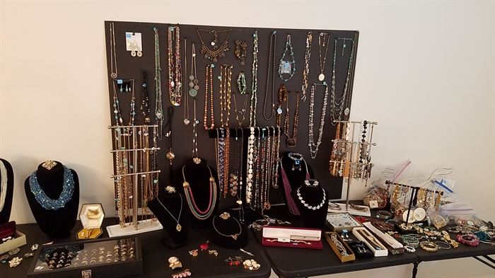 large selection of costume jewelry