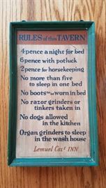 Rules of the Tavern Plaque