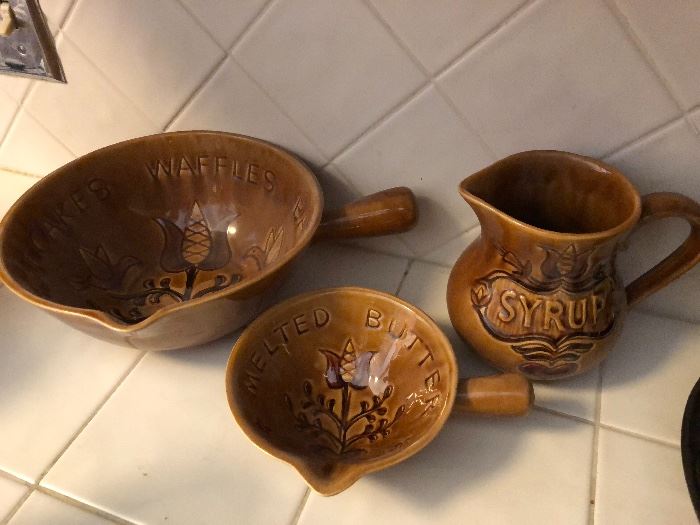 Very unique ceramic set for Saturday morning pancakes