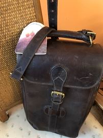 Mulholland Brothers leather wine case still has the tags on.  What a great gift!