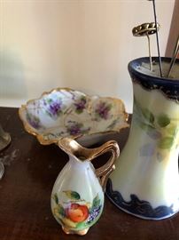 Nice hand painted ceramics throughout