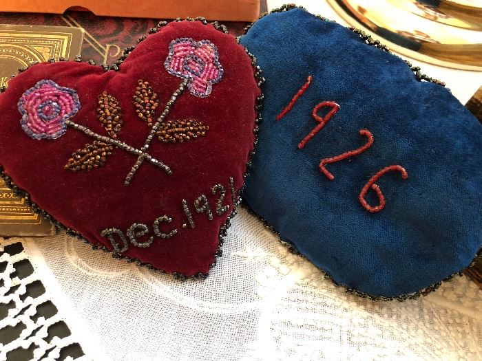 WWI Sweetheart pillows, small remembrances of home 