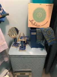 We have a blue bathroom, and all that goes with it!
