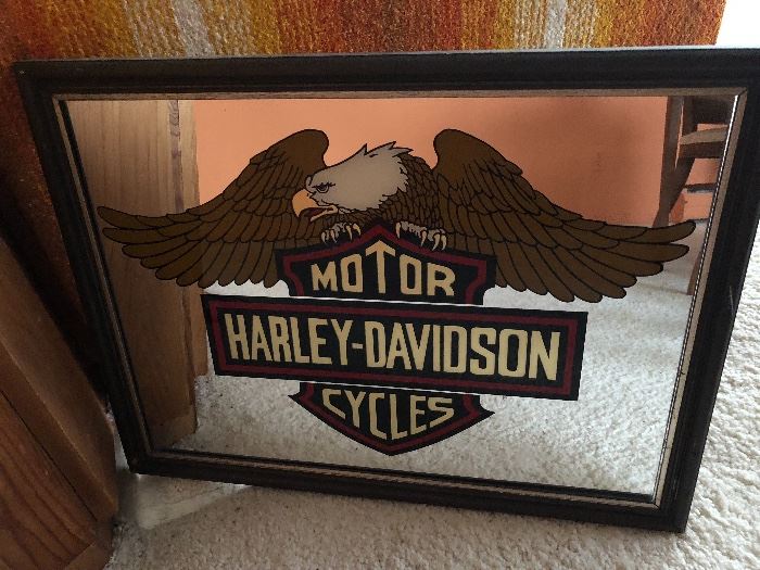 A little vintage Harley - Davidson mirror for your she-cave