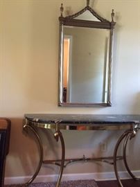 Marble table and mirror
