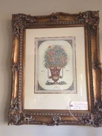 Urn print with ornate frame