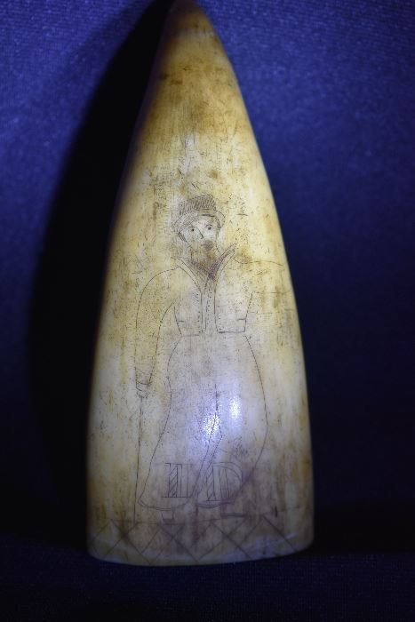 Authentic 1810-1820 Scrimshaw Sperm Whale's Tooth