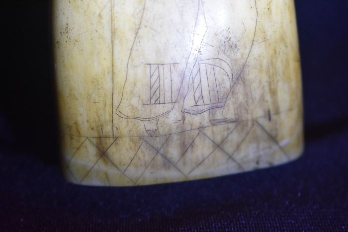 Authentic Scrimshaw 1810-1820 Sperm Whale's Tooth