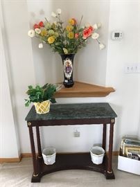 Granite topped hall table.
