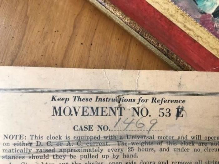 Movement 53, Case 1469 Colonial Clock