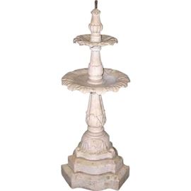 Lot 0490 Small Victorian White Marble Two-Tier Garden Fountain Starting Bid $475