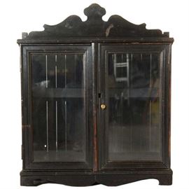 Lot 0113 Small Anglo Indian Glazed Door Display Cabinet Starting Bid $100