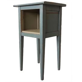 Lot 0208 American New England Blue Painted Pine Side Table Starting Bid $50