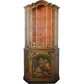 Lot 0312 Vintage English Chinoiserie Style Painted Cabinet Starting Bid $800