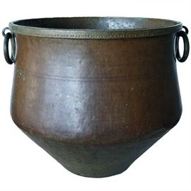 Lot 0353 South Indian Hammered Brass Water Storage Pot Starting Bid $100