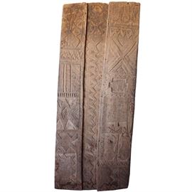 Lot 0358 Vintage Large Nigerian Nupe 3-Panel Wood Single Door Starting Bid $80
