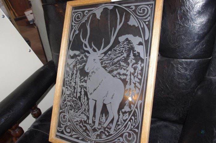 Buck Glass Etched Mirror