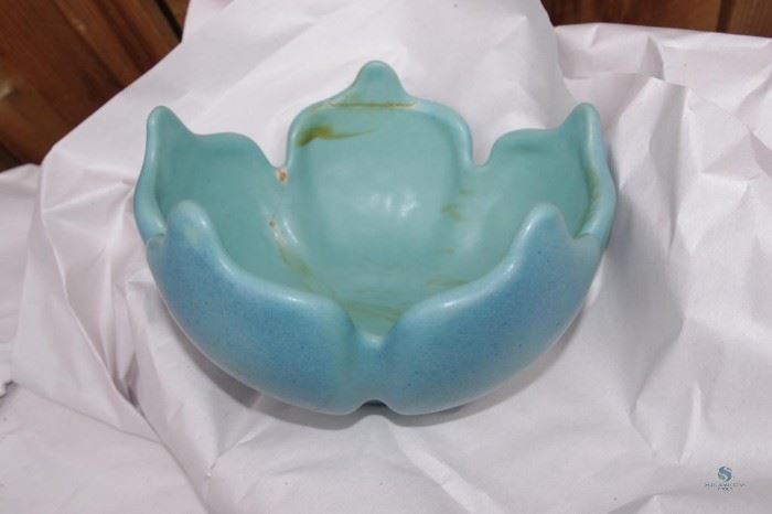 Van Briggle- Butterfly Vase and Lotus Bowl- Ming Blue