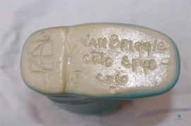 Van Briggle Cowboy Boots Ming Blue Glaze