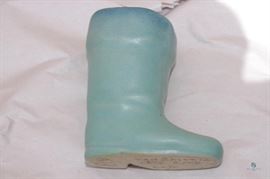 Van Briggle Cowboy Boots Ming Blue Glaze