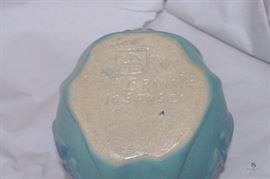 Van Briggle Ming Blue Glaze  Butterfly Bowl and Lotus Flower