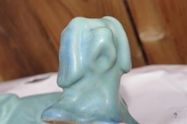 Van Briggle Dog- Blue Ming Glaze